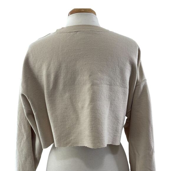 Champion Tan Crop Top Crewneck Sweater Womens Size M - Picture 5 of 9